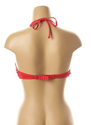 Haut de maillot de bain fermeture liens à nouer haut soutien-gorge moulé rouge DAG ADOM femme