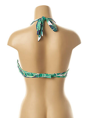 Haut de maillot de bain bretelles élastiquées ajustables haut soutien-gorge push-up vert DAG ADOM femme