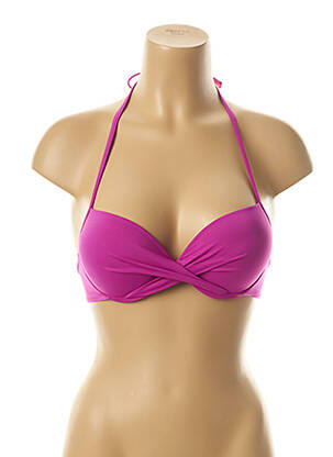 Haut de maillot de bain bretelles élastiquées ajustables haut soutien-gorge push-up violet KIWI femme