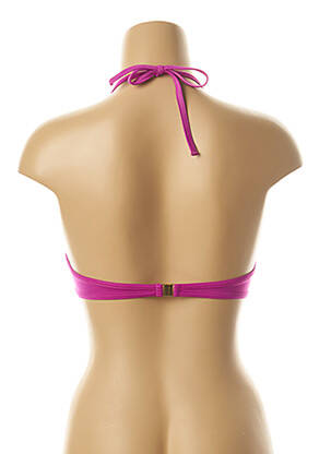 Haut de maillot de bain bretelles élastiquées ajustables haut soutien-gorge push-up violet KIWI femme