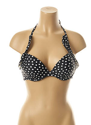 Haut de maillot de bain bretelles élastiquées ajustables haut soutien-gorge push-up noir BRIGITTE BARDOT femme