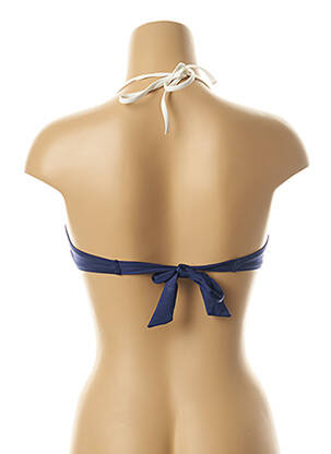 Haut de maillot de bain fermeture liens à nouer haut soutien-gorge moulé bleu BRIGITTE BARDOT femme