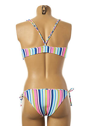 Maillot de bain 2 pièces stretch haut bandeau bleu BORABORA femme