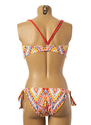 Maillot de bain 2 pièces stretch haut bandeau orange BORABORA femme