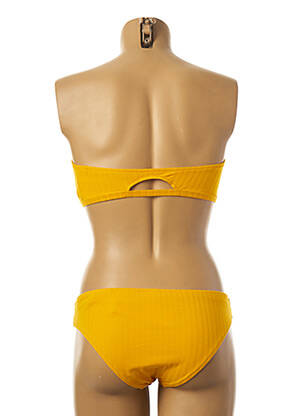 Maillot de bain 2 pièces stretch haut bandeau jaune BORABORA femme