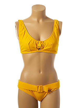 Maillot de bain 2 pièces stretch jaune BORABORA femme