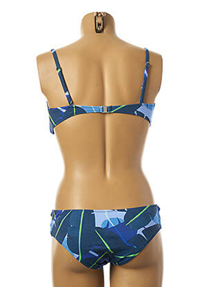 Maillot de bain 2 pièces stretch haut bandeau bleu BORABORA femme