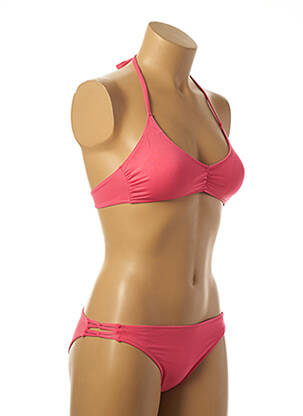 Maillot de bain 2 pièces stretch haut soutien-gorge moulé rose BORABORA femme