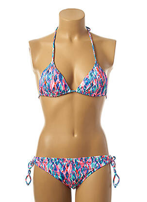 Maillot de bain 2 pièces stretch haut triangles bleu BORABORA femme