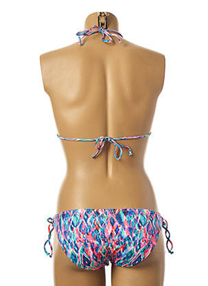 Maillot de bain 2 pièces stretch haut triangles bleu BORABORA femme