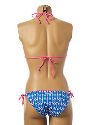 Maillot de bain 2 pièces stretch haut triangles bleu BORABORA femme