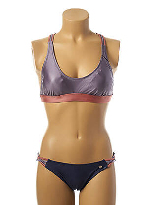 Maillot de bain 2 pièces stretch haut soutien-gorge moulé violet BORABORA femme