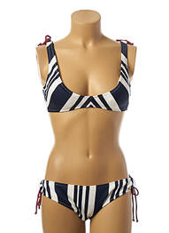 Maillot de bain 2 pièces stretch haut soutien-gorge moulé bleu BORABORA femme
