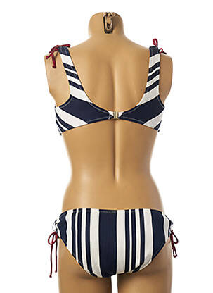 Maillot de bain 2 pièces stretch haut soutien-gorge moulé bleu BORABORA femme