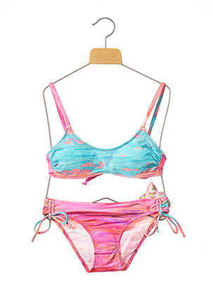 Maillot de bain 2 pièces stretch rose BORABORA fille