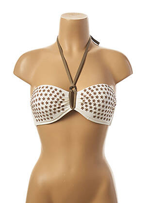 Haut de maillot de bain stretch haut bandeau blanc TESSY femme