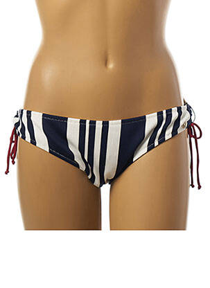 Bas de maillot de bain imprimé rayures culotte bleu BORABORA femme