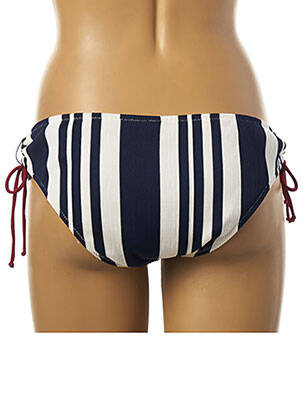 Bas de maillot de bain imprimé rayures culotte bleu BORABORA femme