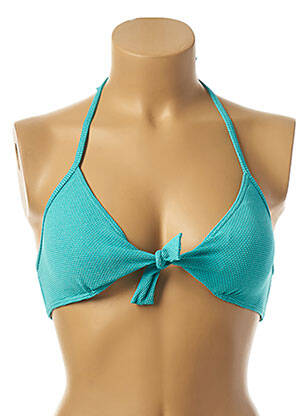 Haut de maillot de bain fermeture liens à nouer haut soutien-gorge moulé vert PLAGE DU SUD femme