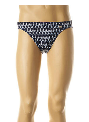 Slip de bain tissage satiné bleu HOM homme
