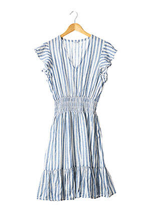 Robe mi-longue manches courtes manches courtes bleu RAILS femme