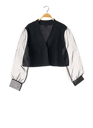 Gilet manches courtes maille tricot noir NBD femme