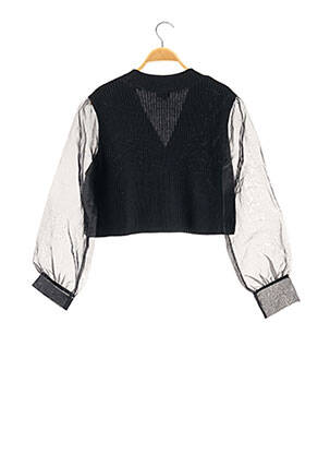 Gilet manches courtes maille tricot noir NBD femme