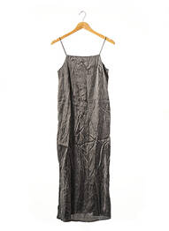 Robe mi-longue coupe cintrée fines bretelles gris LA REDOUTE femme