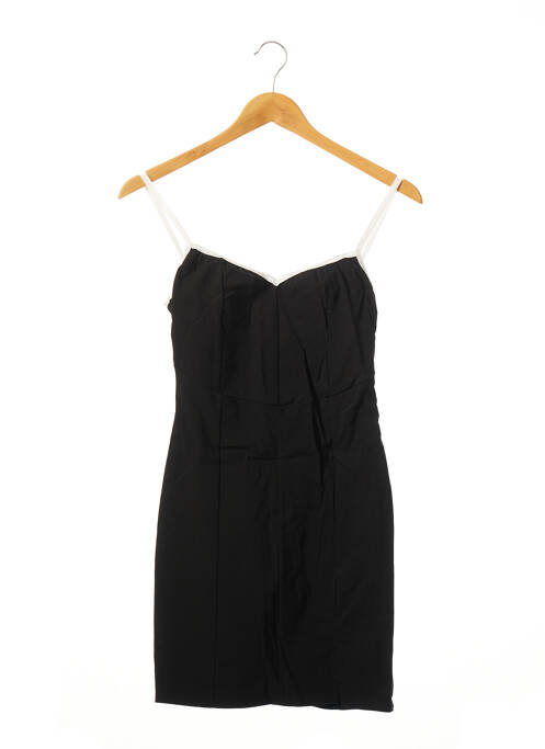 Robe courte coupe cintrée fines bretelles noir BOOHOO femme
