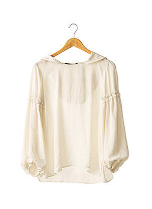 Blouse col rond manches longues beige ZARA femme