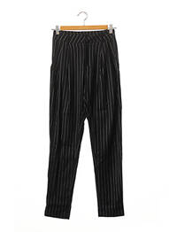 Pantalon droit stretch taille haute noir LOAVIES femme