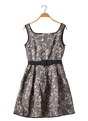 Robe courte coupe cintrée fines bretelles beige RINASCIMENTO femme