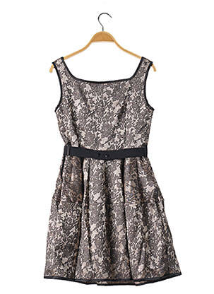 Robe courte coupe cintrée fines bretelles beige RINASCIMENTO femme