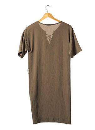 Robe courte coupe fluide manches courtes vert IKKS femme