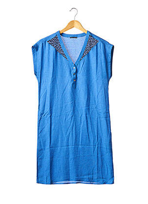 Robe courte manches courtes manches courtes bleu IKKS femme