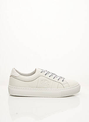 Baskets matière lisse talon plat jusqu'à 3cm blanc IKKS femme