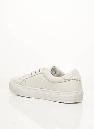 Baskets matière lisse talon plat jusqu'à 3cm blanc IKKS femme