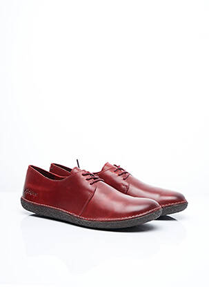 Derbies tissage satiné talon plat jusqu'à 3cm rouge KICKERS femme