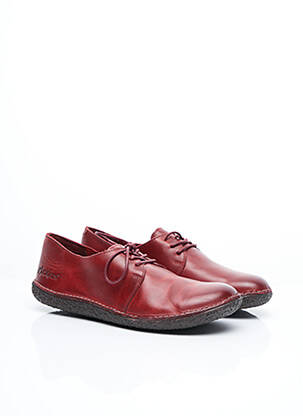 Derbies tissage satiné talon plat jusqu'à 3cm rouge KICKERS femme