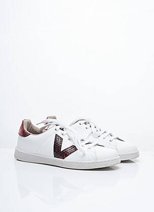 Baskets matière lisse talon plat jusqu'à 3cm blanc VICTORIA femme