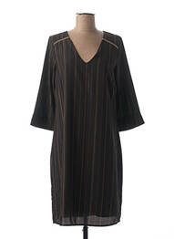 Robe mi-longue manches 3/4 manches 3/4 noir LA FEE MARABOUTEE femme