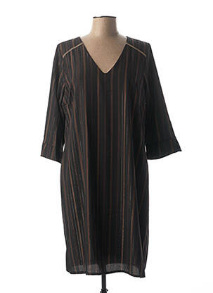 Robe mi-longue manches 3/4 manches 3/4 noir LA FEE MARABOUTEE femme