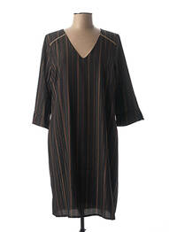 Robe mi-longue manches 3/4 manches 3/4 noir LA FEE MARABOUTEE femme