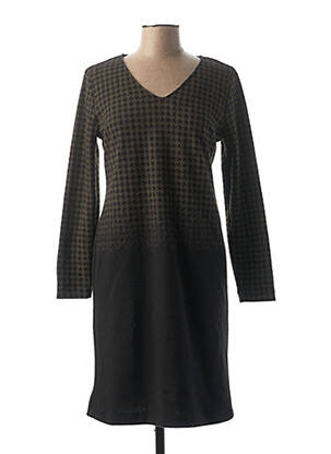 Robe mi-longue manches longues manches longues vert LA FEE MARABOUTEE femme