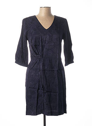 Robe courte manches 3/4 manches 3/4 bleu LA FEE MARABOUTEE femme
