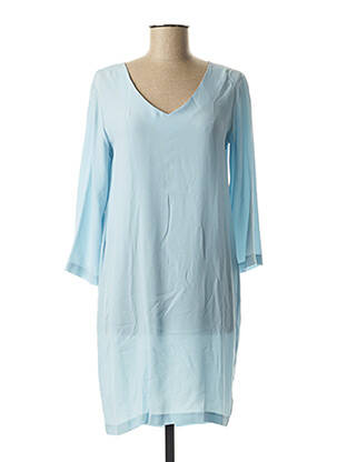Robe mi-longue manches 3/4 manches 3/4 bleu GAIA BOLDETTI femme