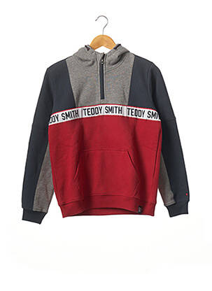 Sweat-shirt à capuche rouge TEDDY SMITH pour garçon