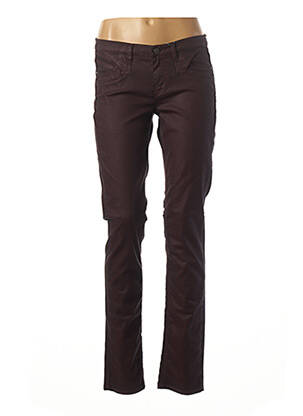 Pantalon slim tissage enduit taille normale rouge CKS femme