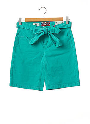 Short fermeture zippée sous rabat boutonné taille haute vert STREET ONE femme