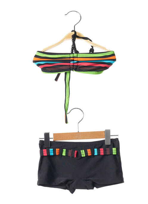 Maillot de bain 2 pièces noir LAGON BLEU pour fille